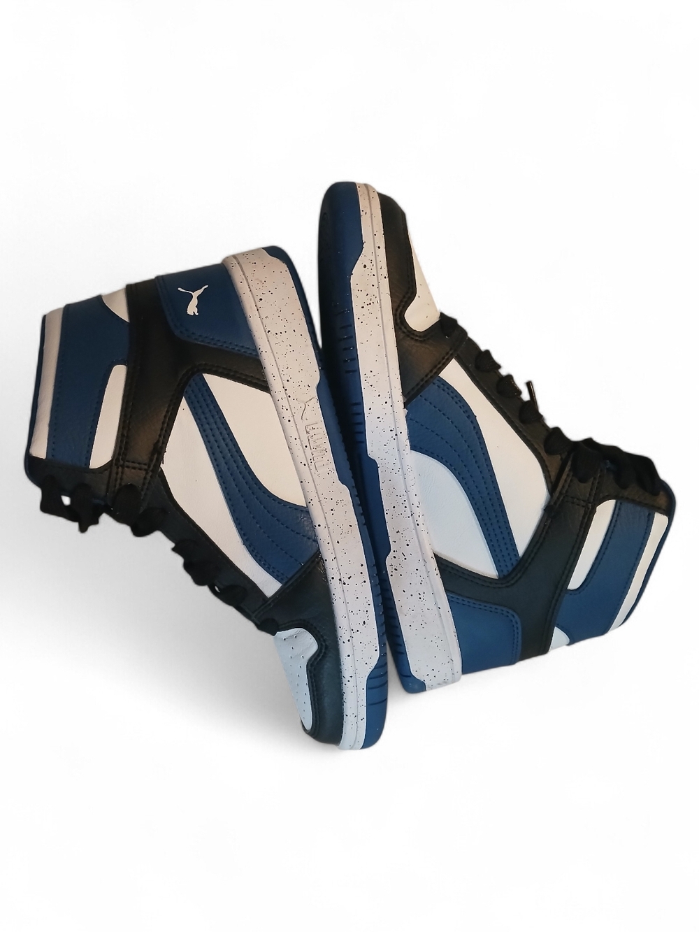 Puma Blue Black White High-Top Athletic Sneakers